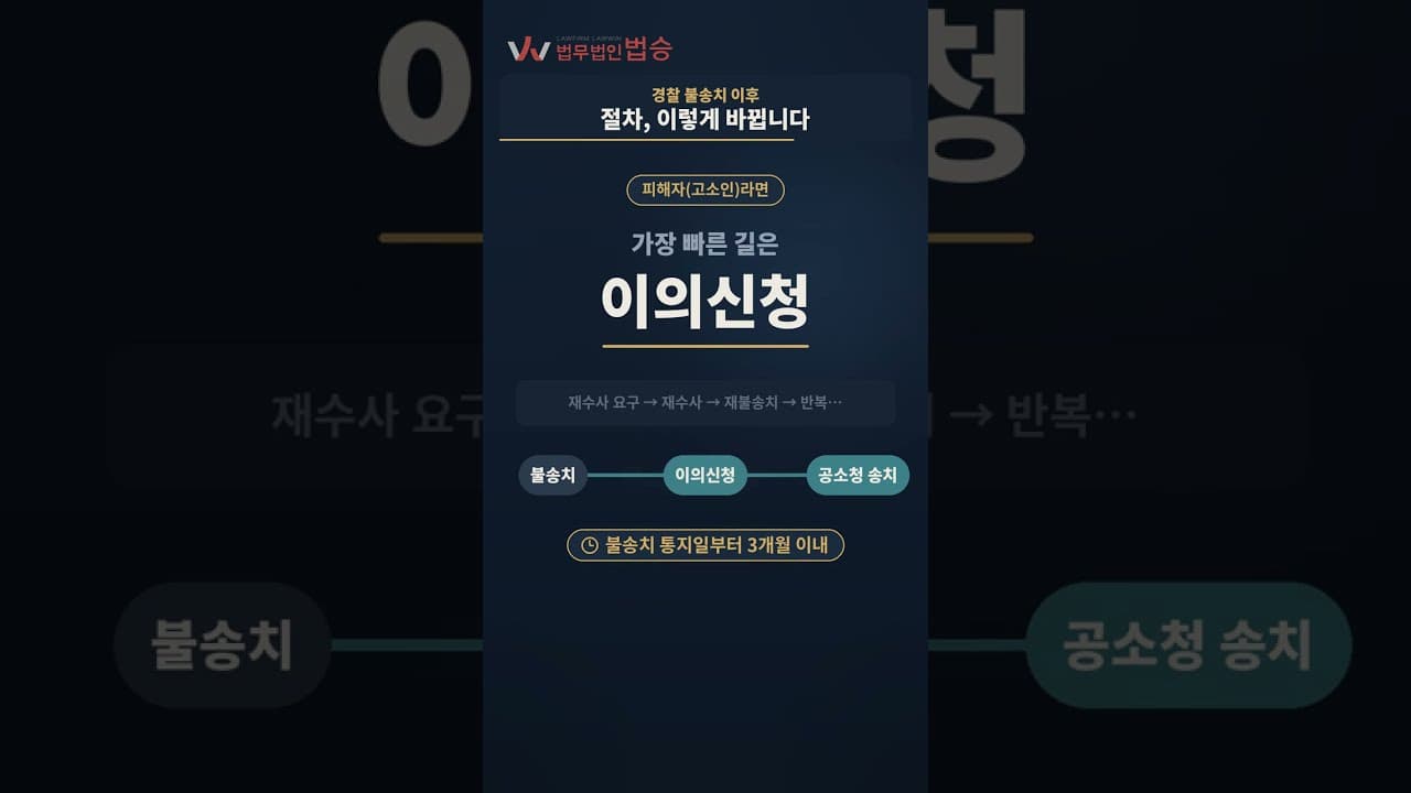 경찰 불송치, 이제 끝일까? 공소청 체계에서 달라지는 재수사 절차 | 이의신청 3개월