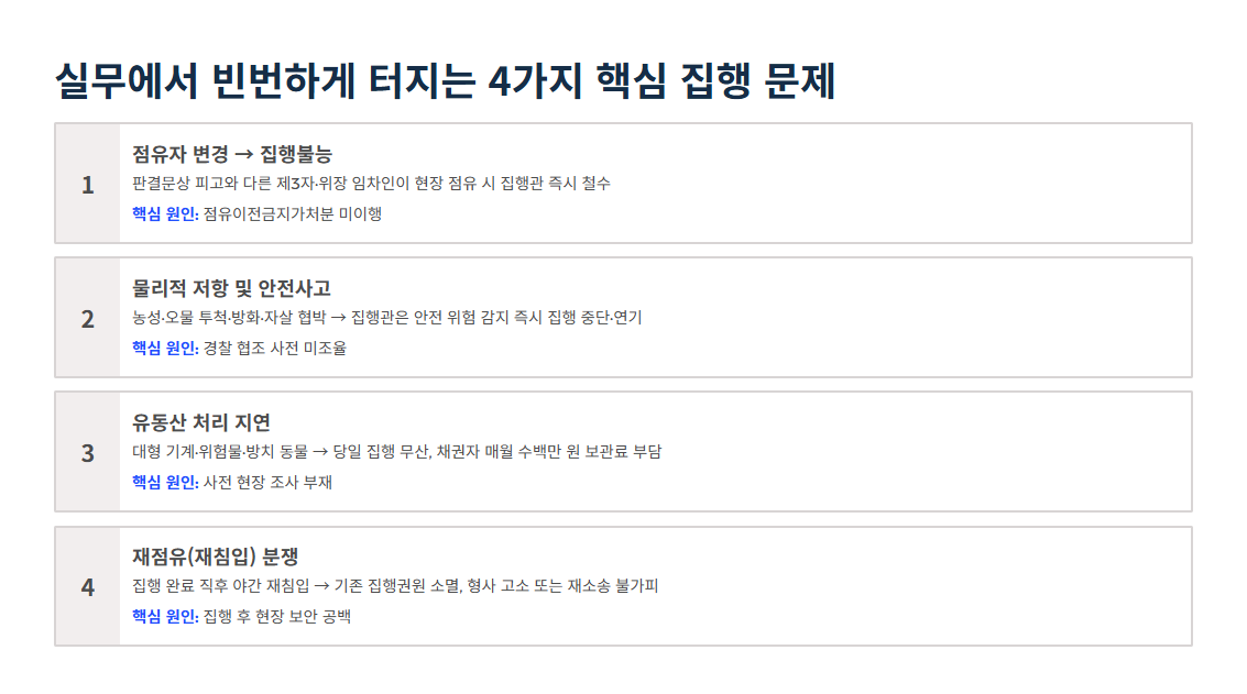 부동산 인도와 명도 집행에서 발생하는 문제들
