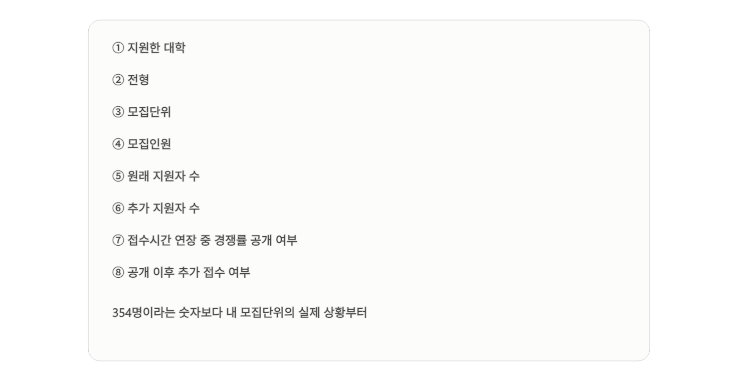 354명 추가 접수 때문에 내가 떨어진다면? 기존 지원자는 수시 구제조치를 취소시킬 수 있을까
